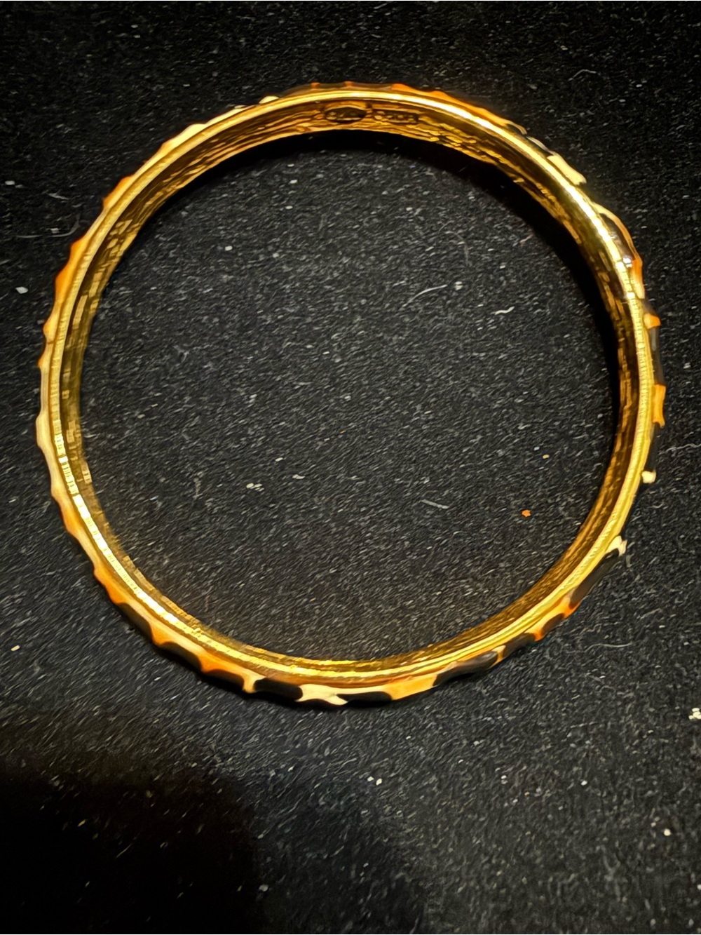 Gold Textured Women's animal print Bangle Bracelet by Kenneth J Lane